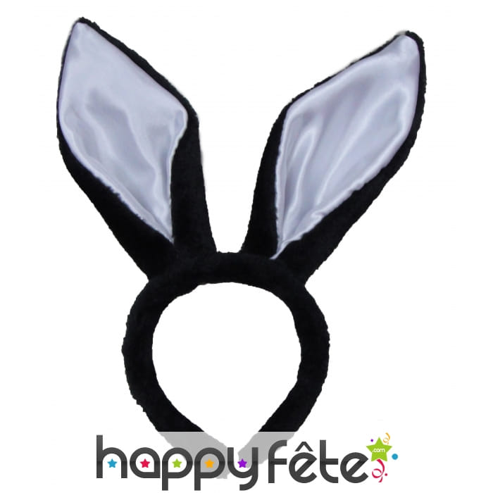 Oreilles de lapin noires et blanches