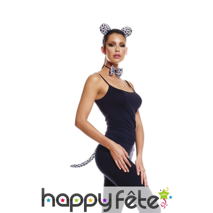 Oreilles de léopard, noeud et queue pour femme