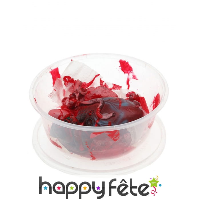 Organes humains ensanglantés dans une boîte