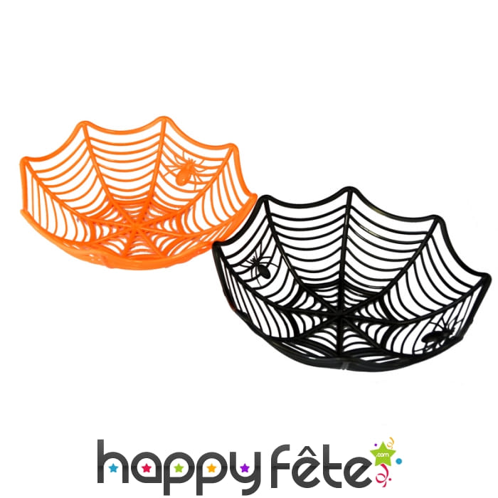 Panier a bonbons en forme de toile d'araignée