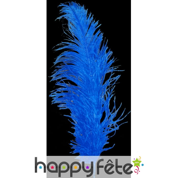 Plume autruche bleue 55/60 cm