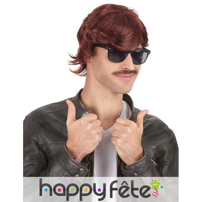 Perruque auburn courte pour homme