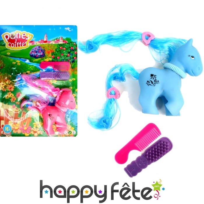 Poney à coiffer avec accessoires, 10cm