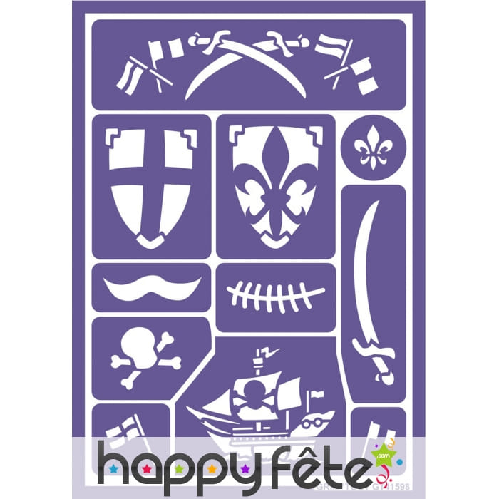 Pochoir adhésif de chevalier et pirate