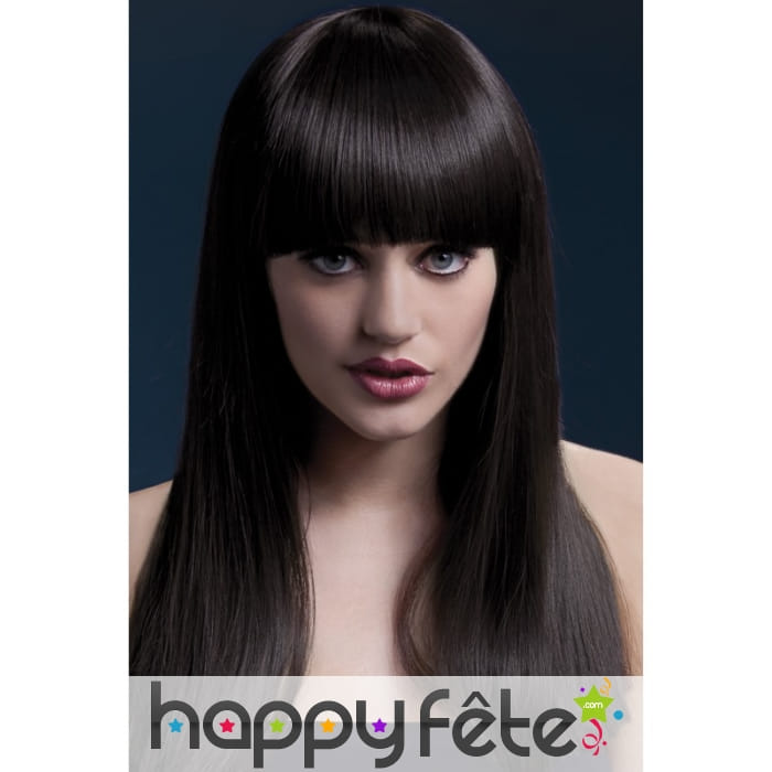 Perruque à frange brune de 48cm