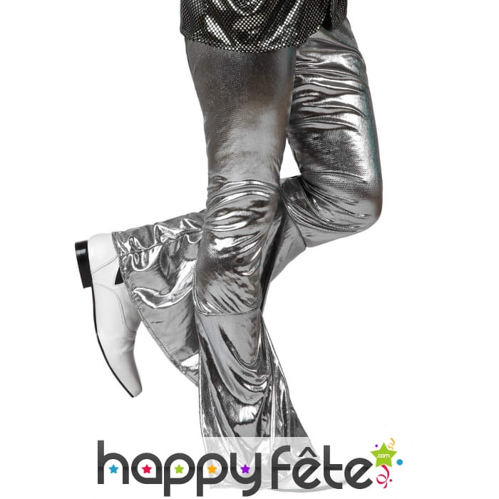 Pantalon argenté holographique pour homme