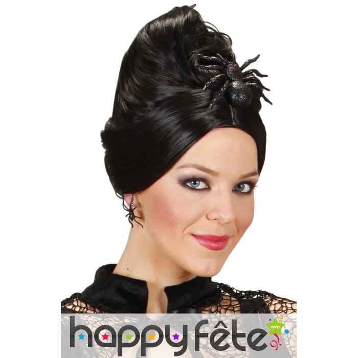 Pince araignée noire pailletée de 10cm