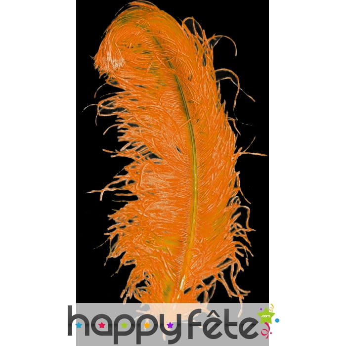 Plume autruche orange extra 50 cm