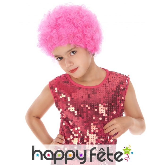 Perruque afro rose pour enfant