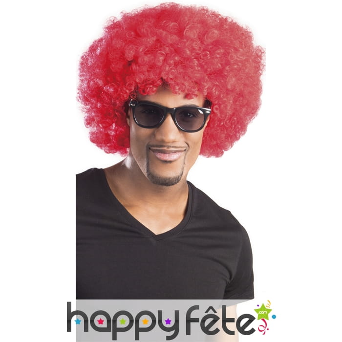 Perruque afro rouge