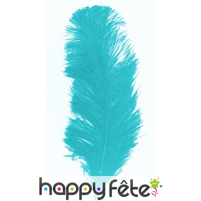 Plume autruche turquoise 32 cm