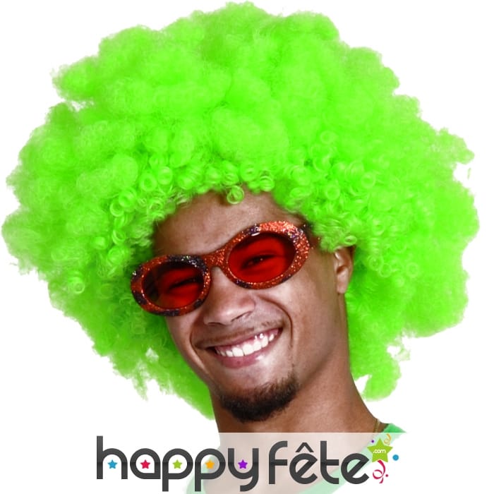 Perruque afro verte