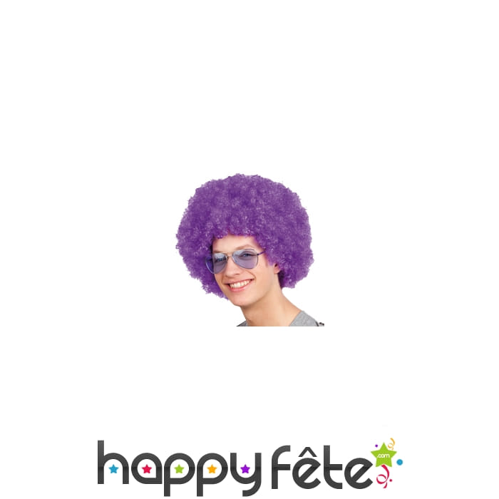 Perruque afro violette