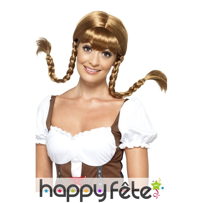 Perruque bavaroise à deux tresses