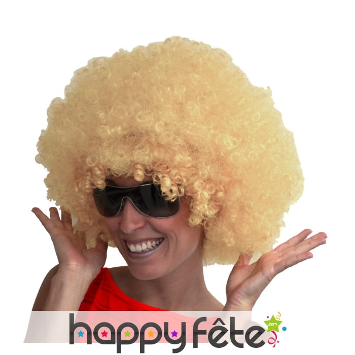 Perruque blonde afro