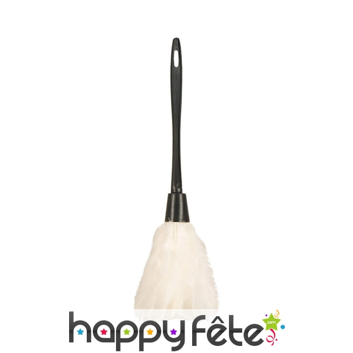 Plumeau blanc avec manche noir, 35cm