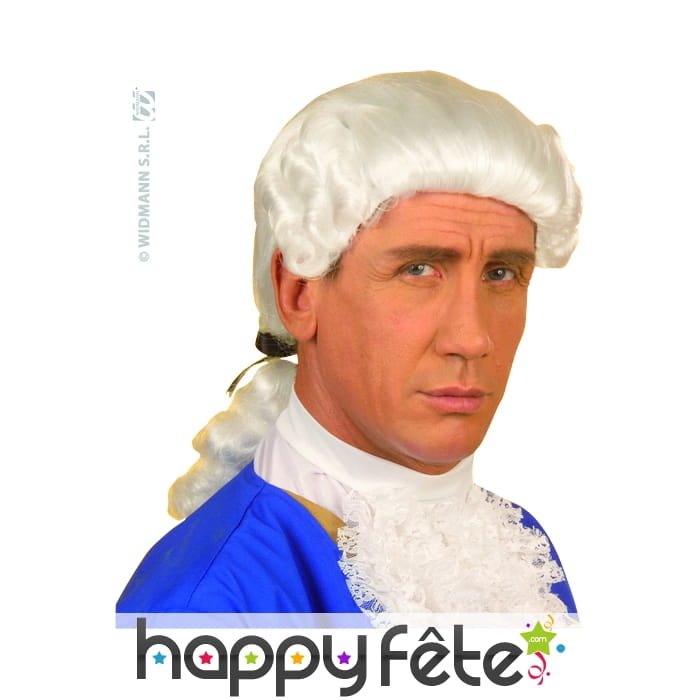 Perruque baroque blanche pour homme