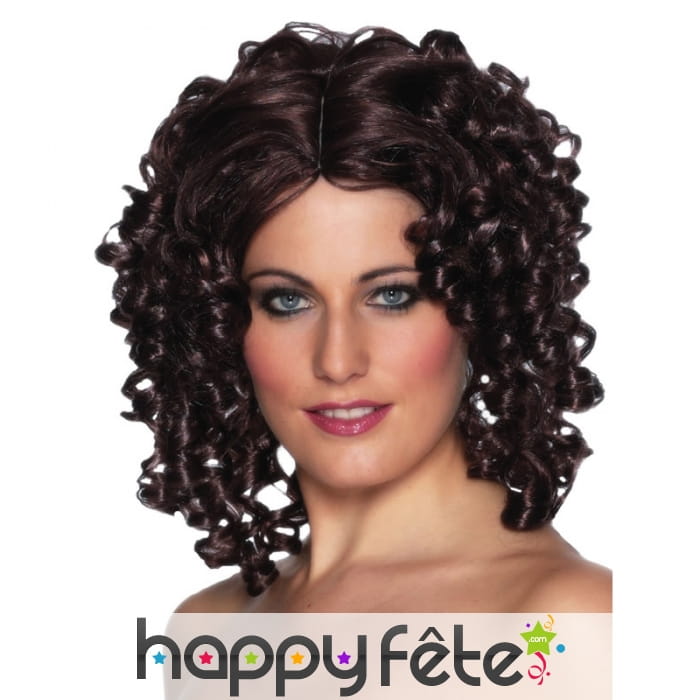 Perruque brune boucles anglaises