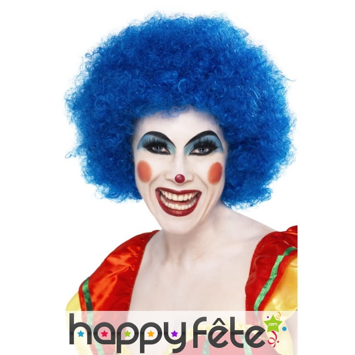 Perruque bleue clown
