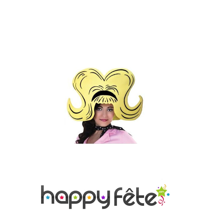 Perruque blonde cartoon en mousse pour adulte