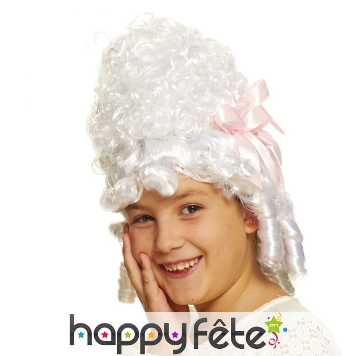Perruque blanche de marquise pour enfant