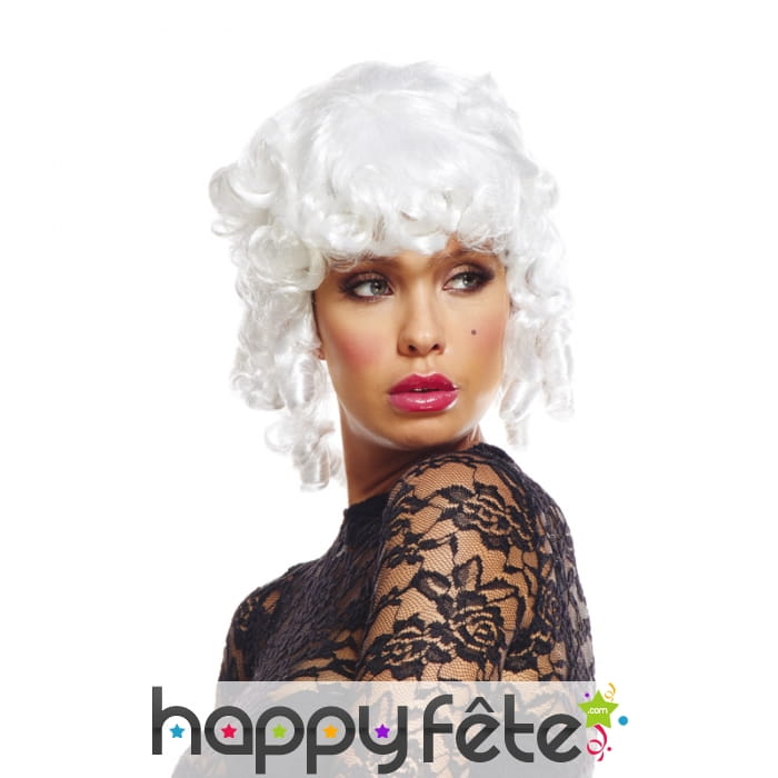 Perruque blanche de marquise pour femme