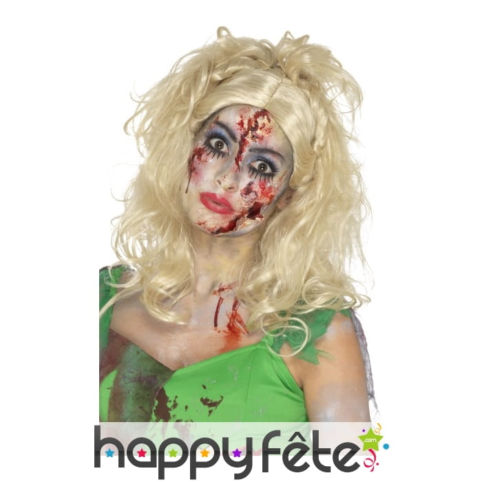 Perruque blonde de princesse zombie