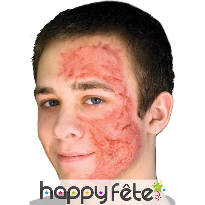 Postiche brûlure de demi-visage en latex