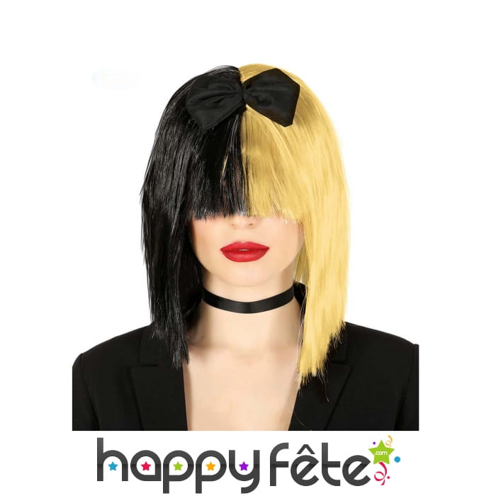 Perruque blonde et noire de Sia pour femme