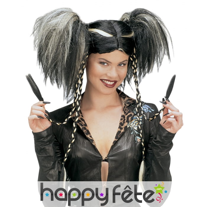 Perruque blonde et noire montage manga