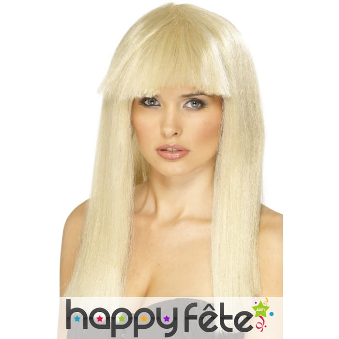 Perruque blonde frange