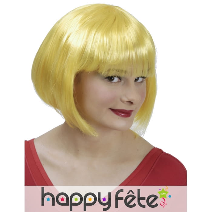 Perruque blonde jaune de cabaret