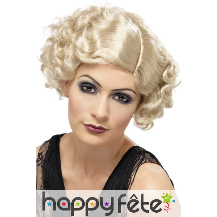 Perruque blonde jeune fille années 20