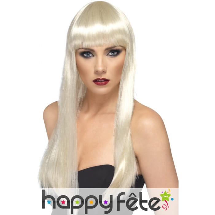 Perruque blonde longue lisse
