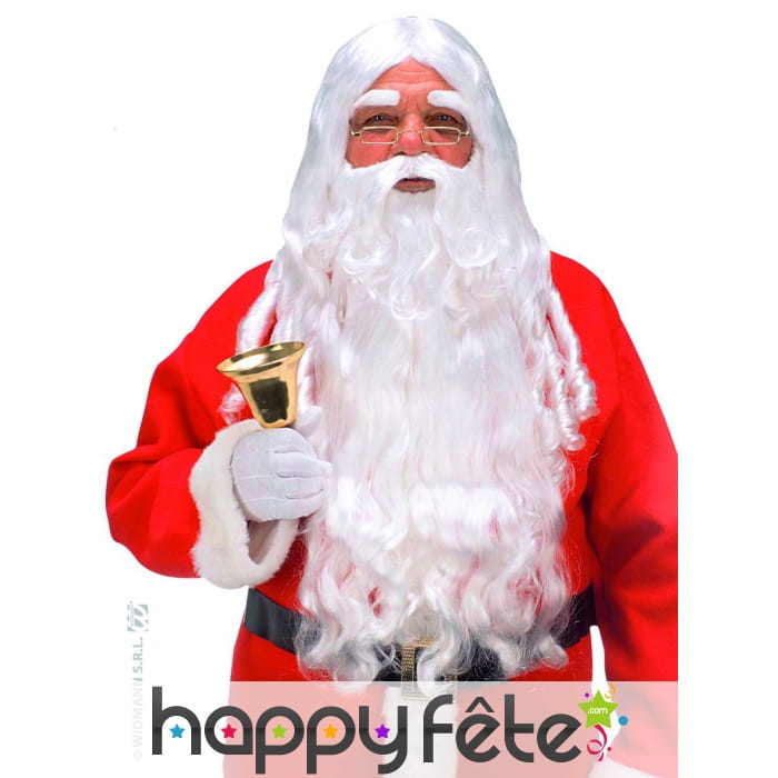Perruque, barbe, moustaches, sourcils père noel