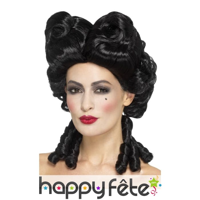 Perruque baroque noire gothique