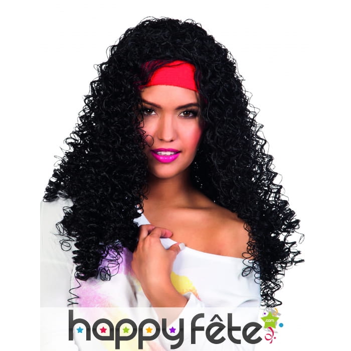 Perruque bouclée noire de gitane