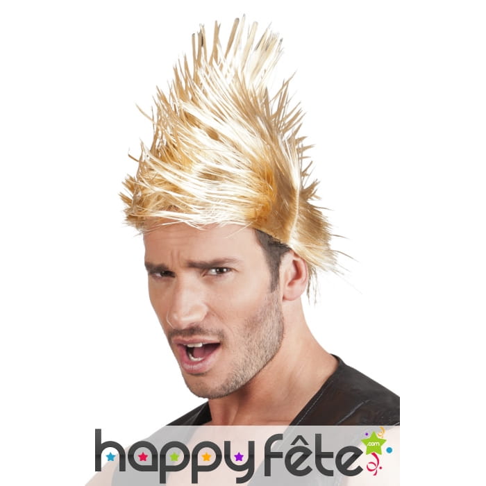 Perruque blonde punk pour homme