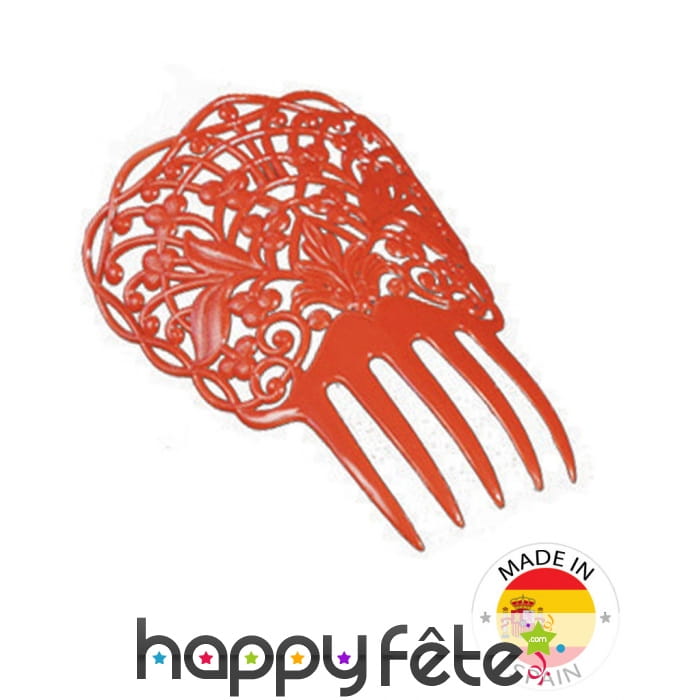 Peigne broche rouge Espagnole