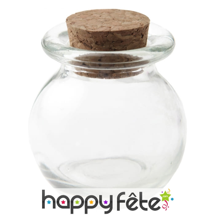 Petit bocal rond en verre avec bouchon