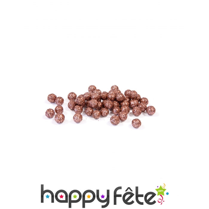 Petites boules roses dorées décoratives de 8mm