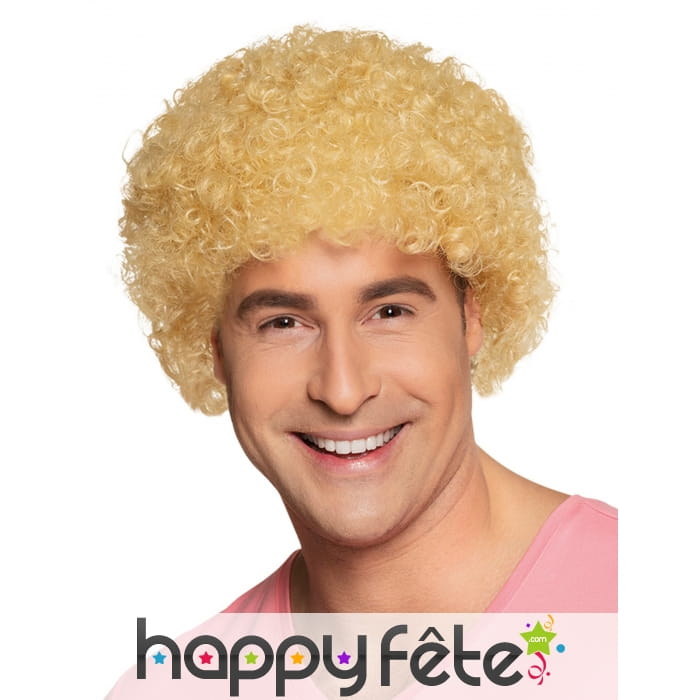 Perruque blonde style afro ou clown pour adulte