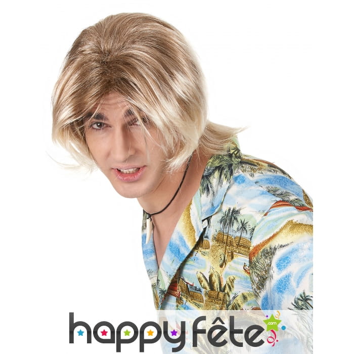 Perruque blonde style surfeur