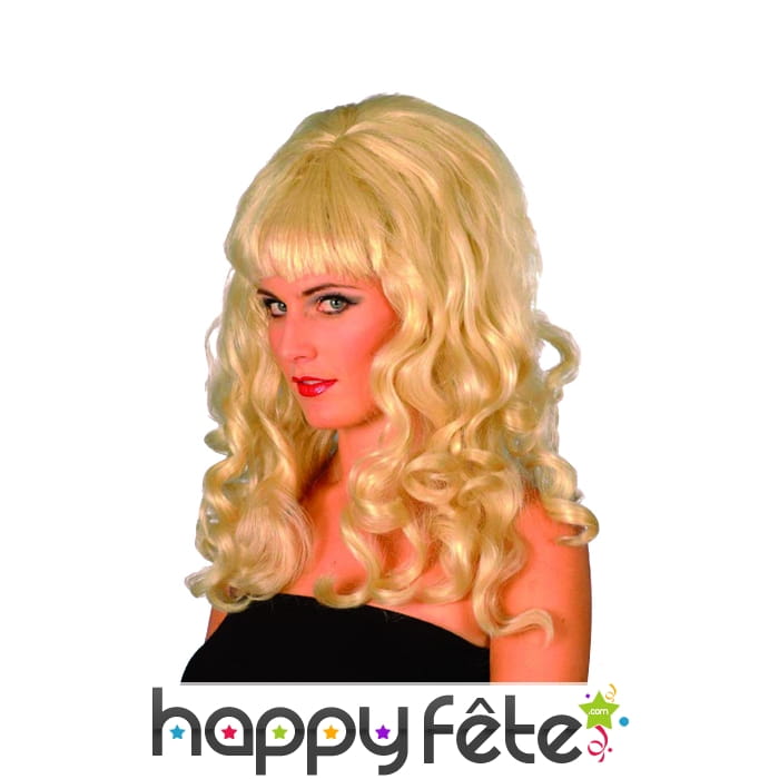 Perruque boucles sexy blonde