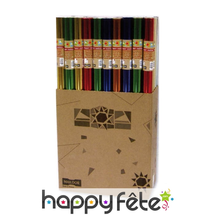 Papier cadeau 1 x 10m face argentée