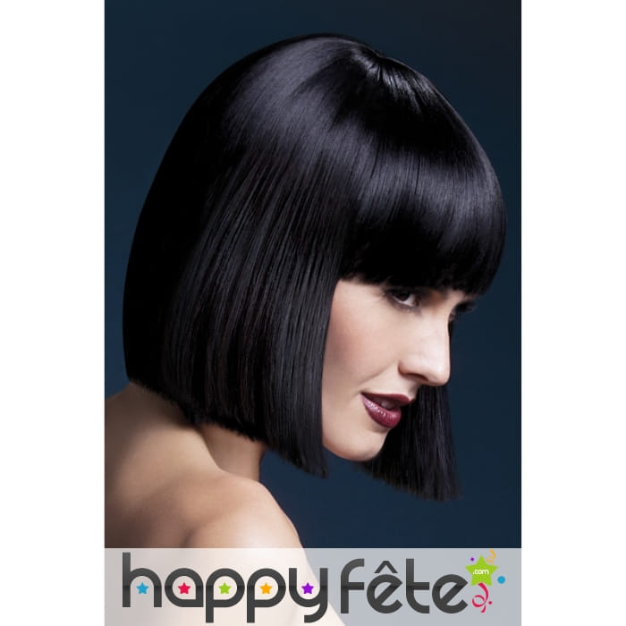 Perruque carré 30cm et frange noire