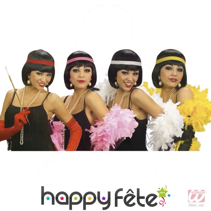 Perruque cabaret avec bandeau pailleté