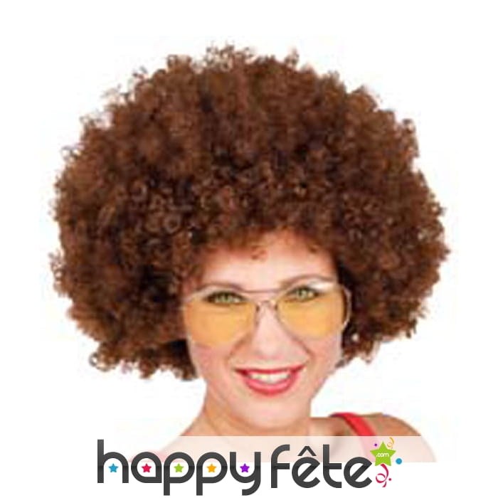 Perruque chatain afro