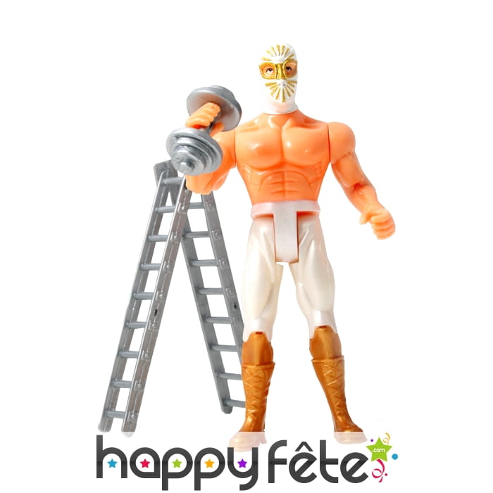 Poupée catcheur avec accessoires