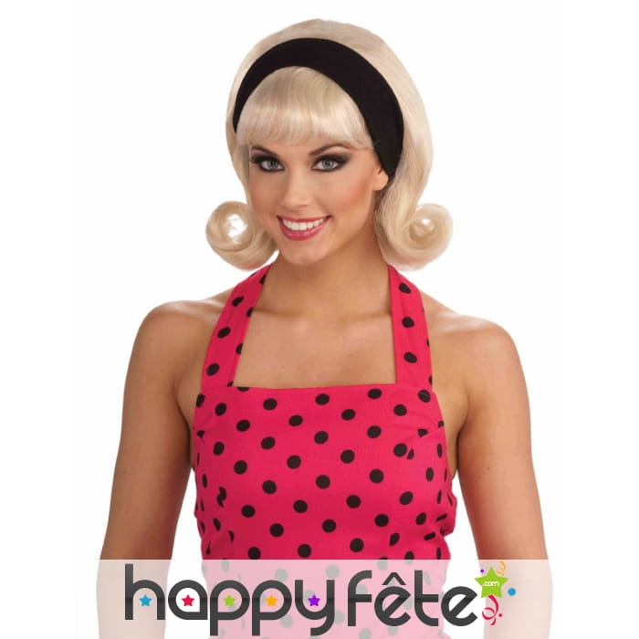 Perruque carré blond années 50